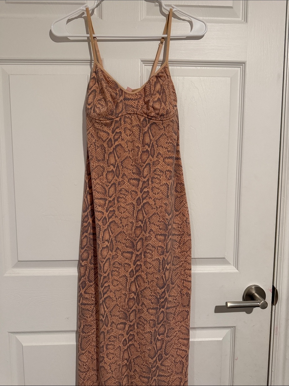 Victoria's Secret Tan Snake-Print Slip Chemise